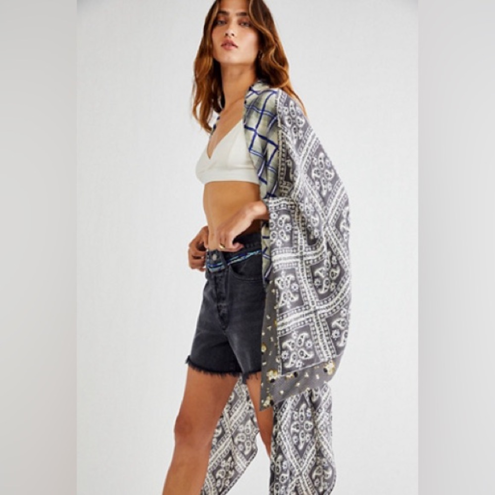 FREE PEOPLE American Pie Kimono ONE SIZE. Boho Americana style